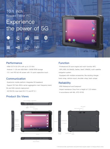 Emdoor Info. Android 11 5G Rugged Tablet PC EM-Q115M