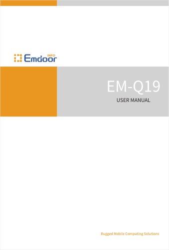 Emdoor Info. EM-Q19 Windows 11 BT5.1 Rugged Tablet PC User manual