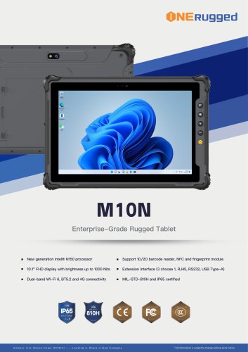M10N 10.1inch with 1000nits Rugged moblie tablet