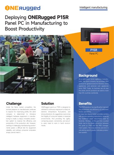 ONERugged P15R Panel PC: Revolutionizing Manufacturing for Enhanced Productivity