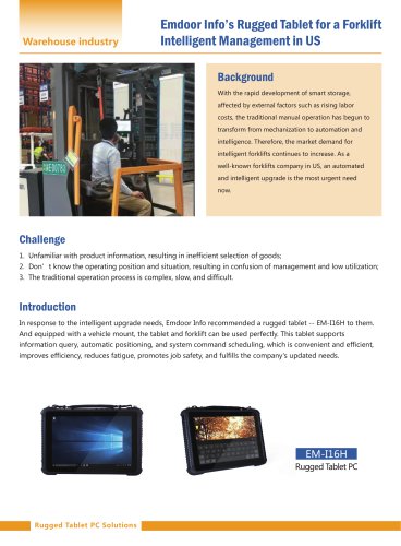 Our case: A Forklift Intelligent Management in US