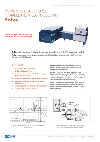 ArcTune - POWERFUL LIGHTSOURCE TUNABLE FROM 250 TO 2500 NM