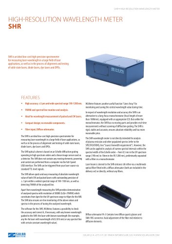 SHR - HIGH-RESOLUTION WAVELENGTH METER