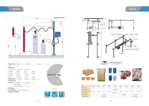 Herolift Vacuum Lifter Product Drawing Display 