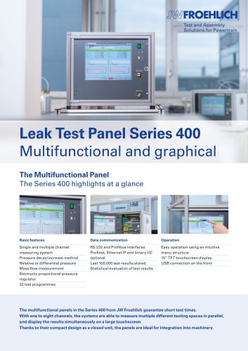 Leak test panels Series 400