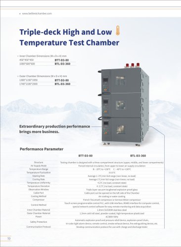 Lithium Battery 3 zone High and Low Temperature Test Chamber THERMALBTTD3 series