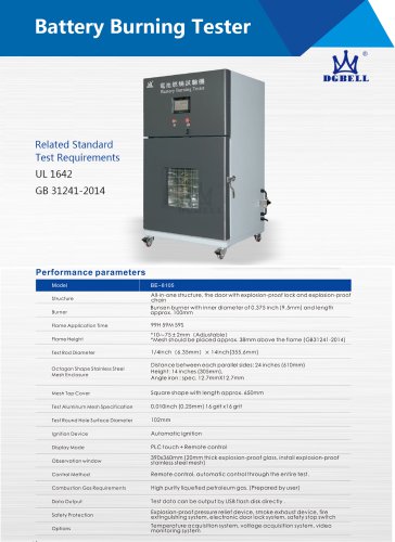 Lithium Lion Battery Cell Pack Module Flammability Testing Machine