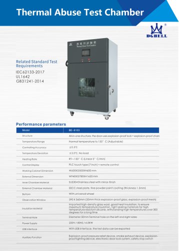 Vehicle Lithium Battery Pack Module Thermal abuse testing Machine UL1642