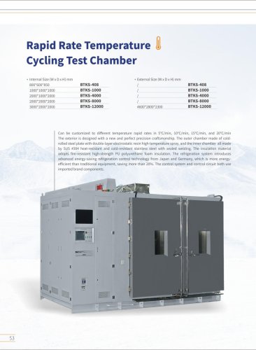 Walk In Rapid Rate Temperature Cycling Test Chamber