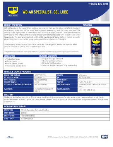 WD-40 SPECIALIST&reg; GEL LUBE