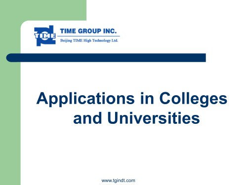 Applications in Colleges and Universities