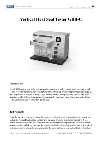 GBB-C Vertical Heat Seal Tester Catalog (20250530) 2026.8.11