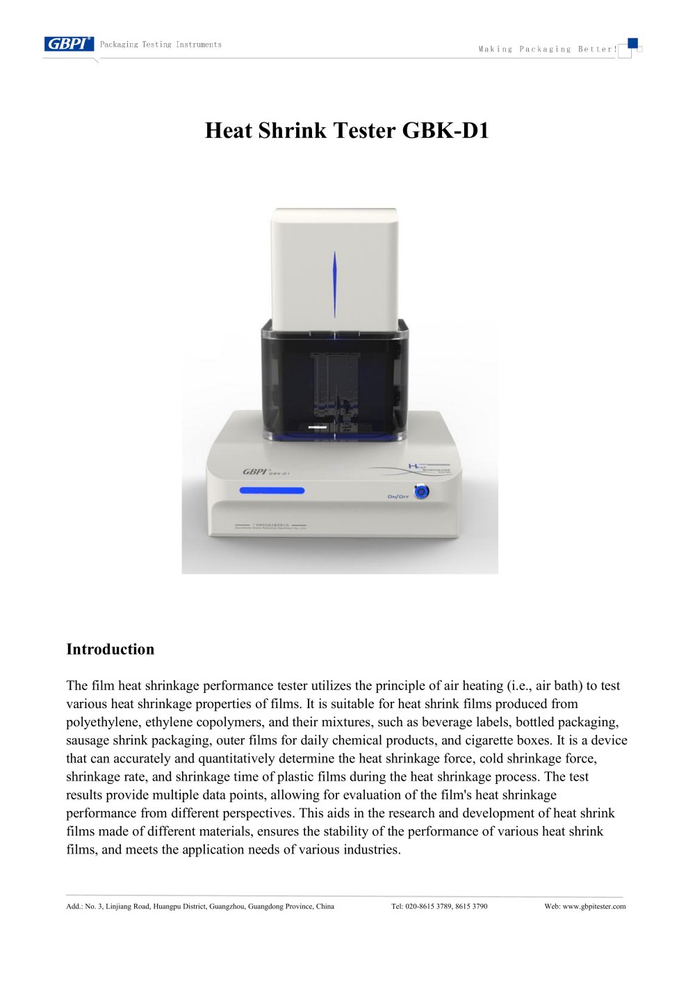 GBK-D1 Heat Shrink Tester A1(20250527) -2026.7.6 update - Guangzhou Biaoji Packaging Equipment Co., Ltd.