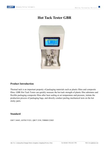 GBR Hot Tack Tester Catalogue (20260509)