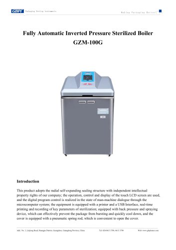 GZM-100G Fully Automatic Inverted Pressure Sterilized Boiler (20260617)