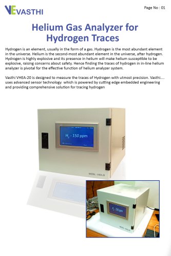 helium gas analyzer for hydrogen traces