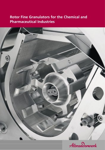 Rotor Fine Granulators for the Chemical and Pharmaceutical Industries