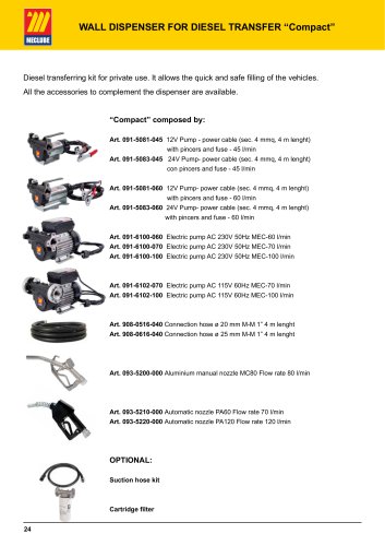 WALL DISPENSER FOR DIESEL TRANSFER &ldquo;Compact&rdquo;