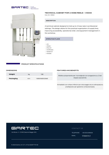TECHNICAL CABINET FOR 4 HOSE REELS &ndash; V0033 