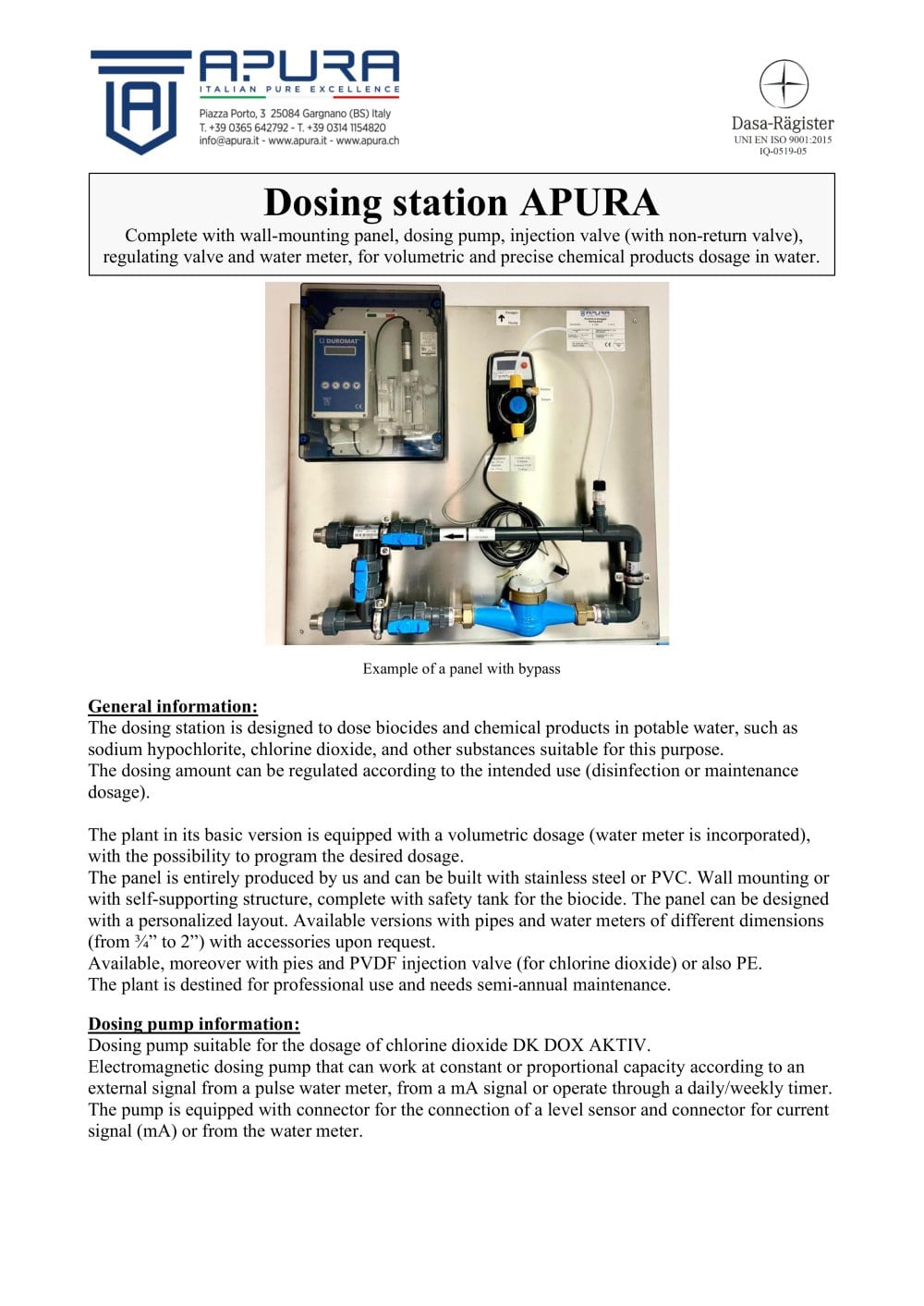Dosing unit - Apura s.r.l.