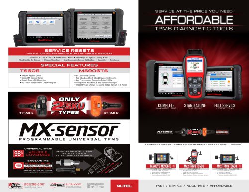 MaxiTPMS Comparison Chart Brochure