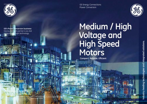 Medium / High  Voltage and  High Speed  Motors