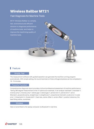 Wireless Ballbar MT21 Fast Diagnosis for Machine Tools