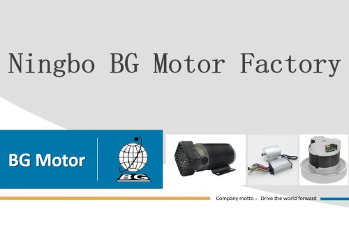 The Electric Car Motor Catalogo from Ningbo BG Motor