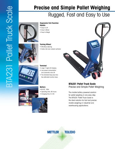 Mettler Toledo Pallet, Pallet Truck and Mobile Scales