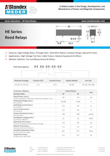 HE SERIES REED RELAY