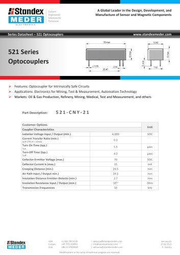 Optocoupler 521 Series