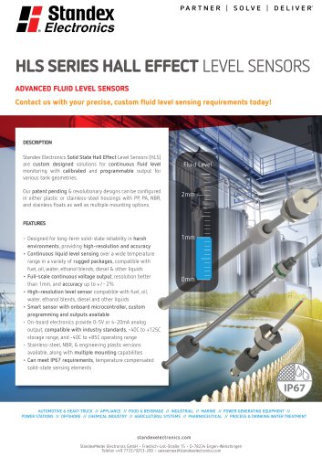 Product Solutions – HLS Series Hall Effect Level Sensors