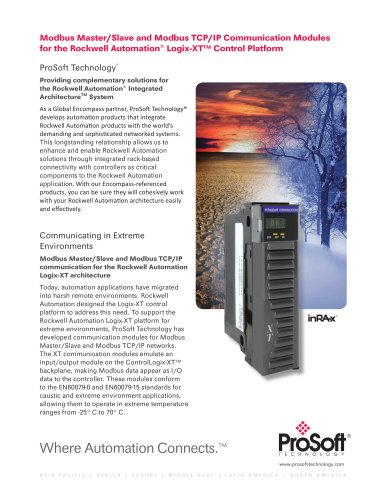 Modbus Modules for Rockwell Automation Logix-XT Platform Flyer