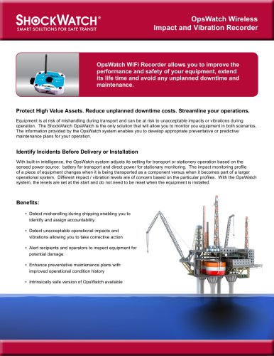 OpsWatch Wireless Impact and Vibration Recorder