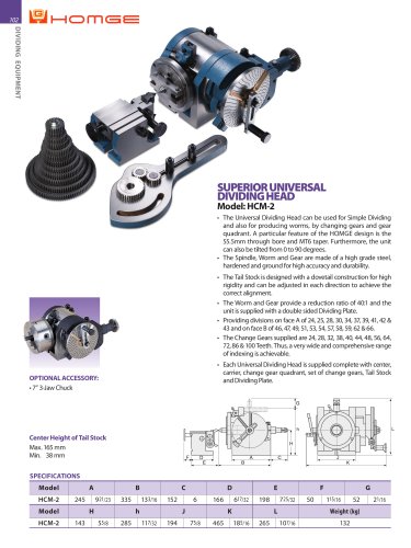 HCM-2 Superior Universal Dividing Head