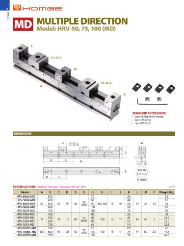 HRV Series Multi-Station Clamping Vise (Multi-Flex Downward-Force Workholding) MD