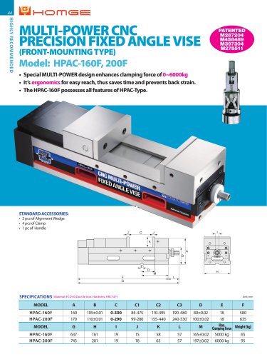 Multi-power CNC Precision Fixed Angle Vise (Front-Mounting Type) (HPAC-F)