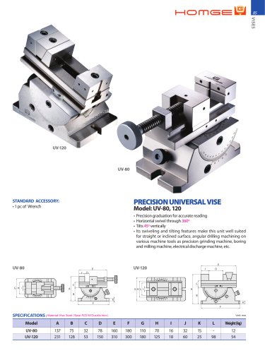 PRECISION UNIVERSAL VISE (UV-)