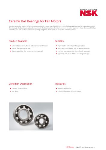 Ceramic Ball Bearings for Fan Motors