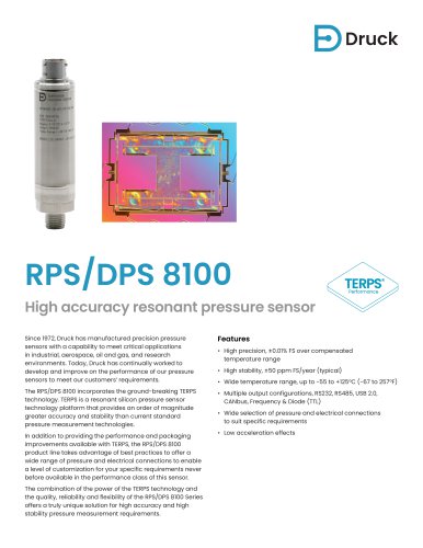 Druck RPS/DPS 8100 High accuracy resonant pressure sensor
