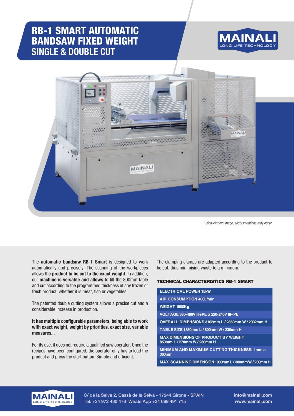 RB-1SMART AUTOMATIC BANDSAW FIXED WEIGHT - Mainali