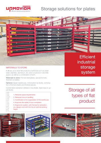 Storage of plates, sheets