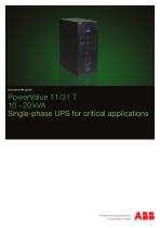 PowerValue 31/11 T , a single-phase UPS with scalable runtime for critical applications