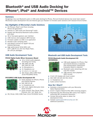 Bluetooth® and USB Audio Docking for Personal Electronic Devices Sell Sheet