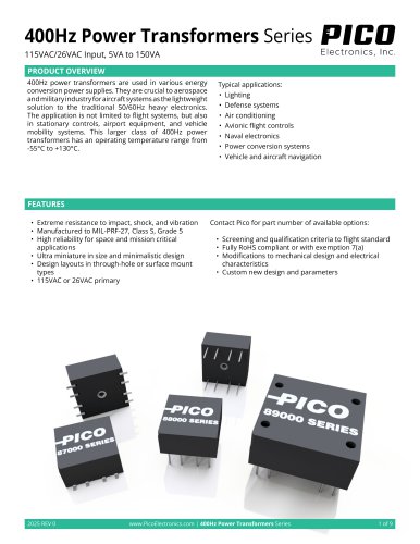 Series 400Hz Power Transformers