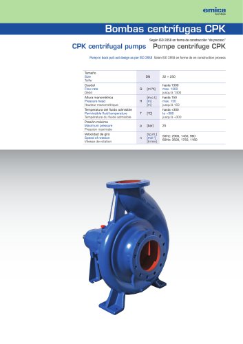 CPK Pumps for industrial processes