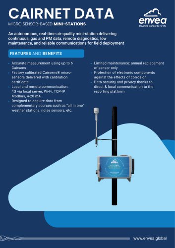 Cairnet ® 2020 - air quality and odour monitoring sensor based mini-stations