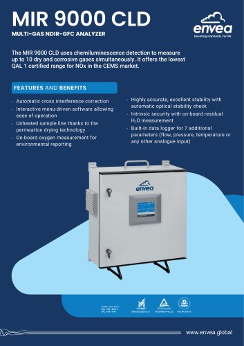 MIR9000CLD multi-gas IR-GFC / CLD analyzer for stack emissions