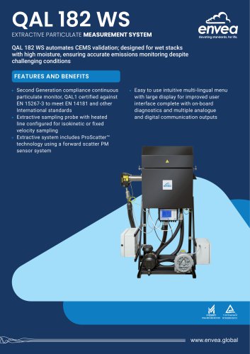 QAL 182 WS Extractive Particulate Measurement System PCME ENVEA