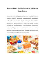 Product Safety Quality Control by Saicheng’s Leak Testers-1